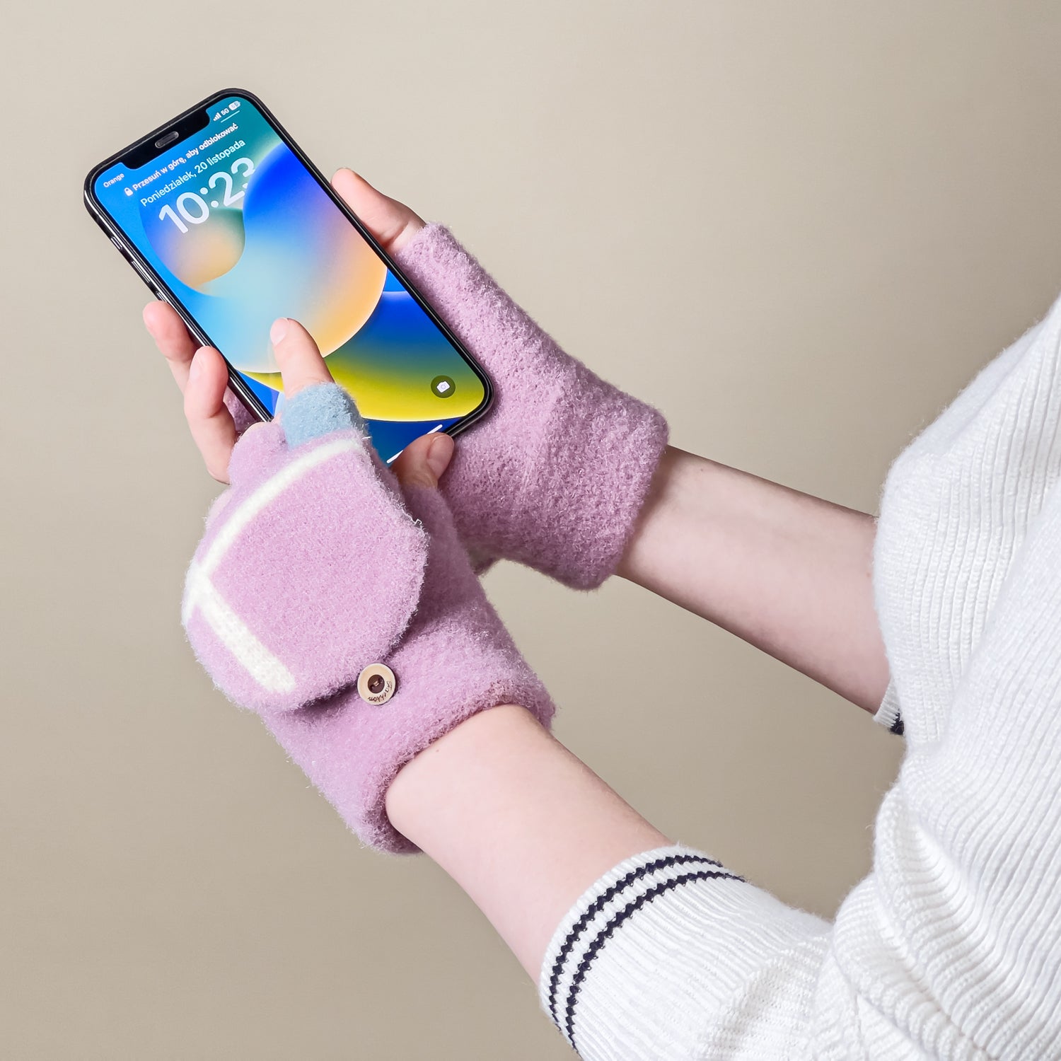 Moterų/vaikų žieminės telefono pirštinės - rožinės -- Bicycle Gloves