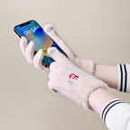 Moterų žieminės telefono pirštinės su snieguoliu ir Kalėdų eglute - smėlio spalvos -- Bicycle Gloves