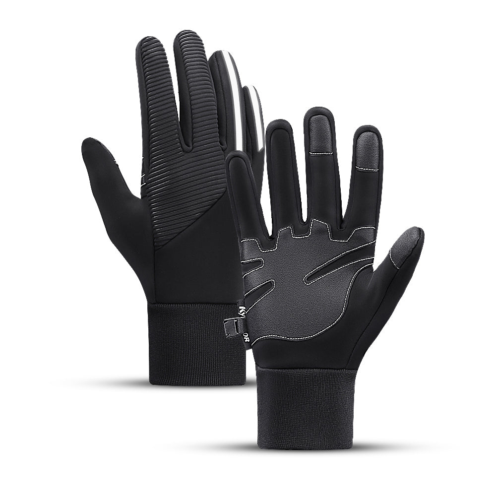 Izoliuotos, neslystančios sportinės telefonų pirštinės (dydis XL) - juodos -- Bicycle Gloves