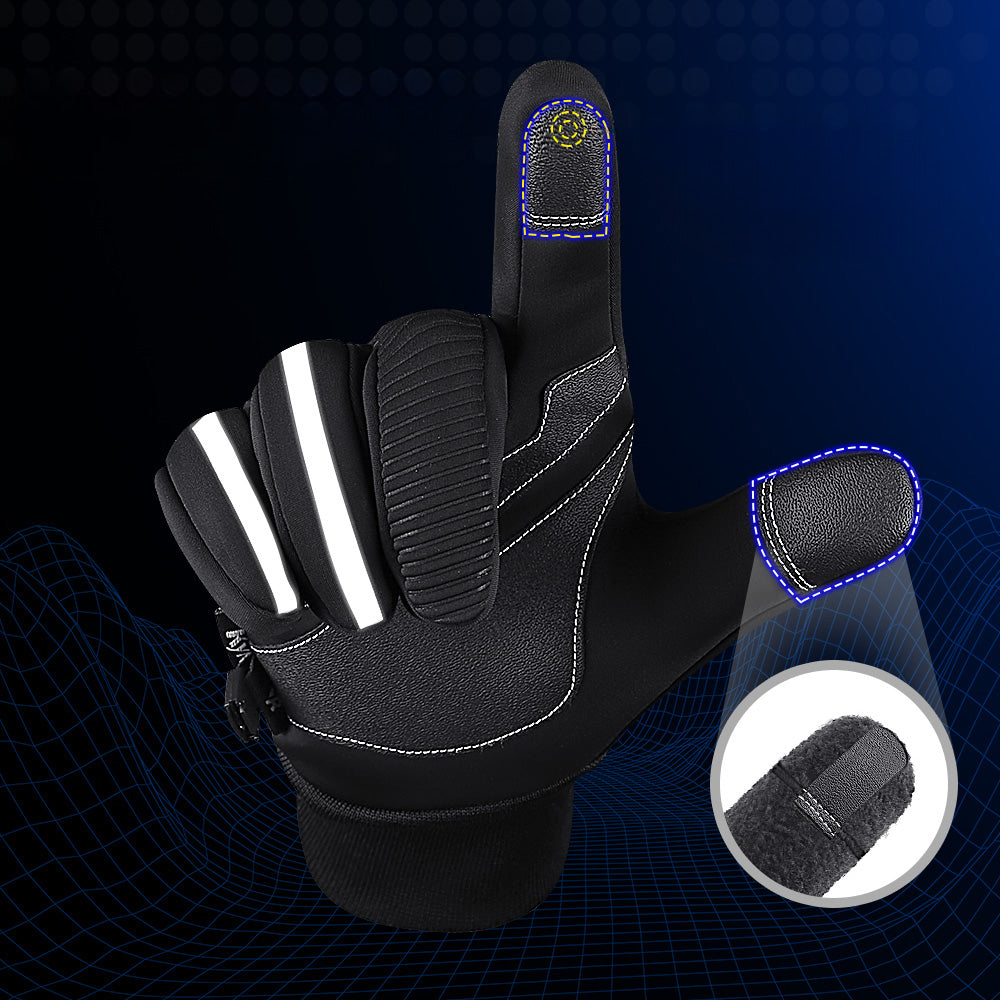 Izoliuotos, neslystančios sportinės telefonų pirštinės (dydis XL) - juodos -- Bicycle Gloves