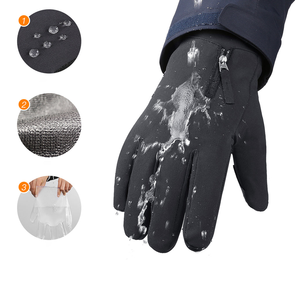 Neslystančios žieminės sportinės telefonų pirštinės (dydis L) - juodos -- Bicycle Gloves