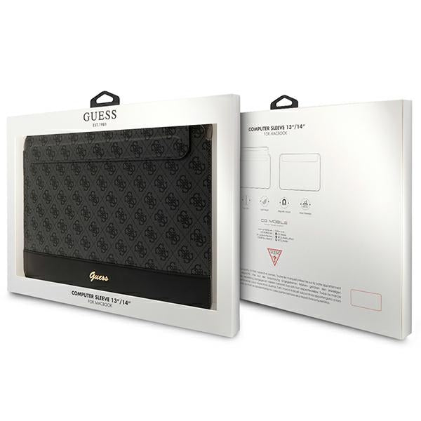Guess 4G Stripe Metal Logo dėklas 14" nešiojamajam kompiuteriui - juodas -- Laptop Bags