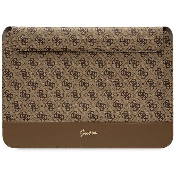 Guess 4G Stripe Metal Logo dėklas 14" nešiojamajam kompiuteriui - rudas -- Laptop Bags
