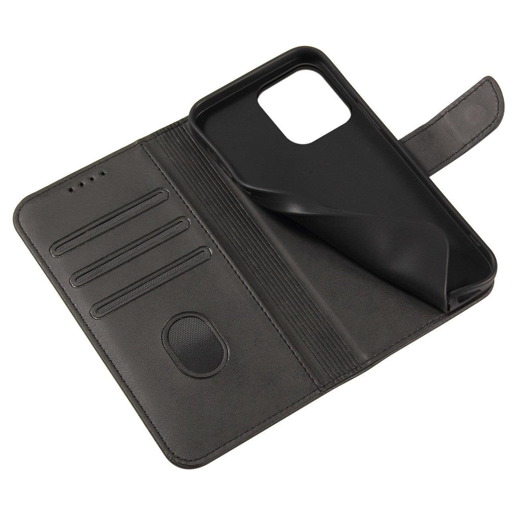 Magnet Case dėklas Honor Magic5 su atlankstama danga, portfeliu ir stovu - juodas -- Honor Magic5