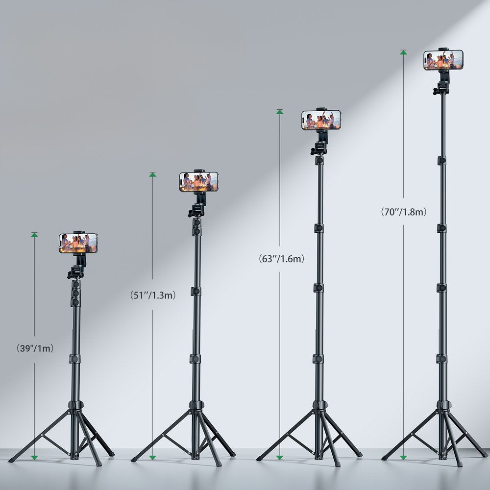 Ugreen LP680 selfi lazda su stovu ir Bluetooth nuotoliniu valdymu 1,8 m - juodas -- Selfie Sticks & Tripods