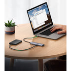 HUB USB-C - 2 x USB-A / 2 x USB-C 20 cm Ugreen CM473 - pilkas -- USB Hubs