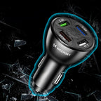 Wozinsky WCCAW 50W 4x USB-A QC automobilinis įkroviklis, baltas