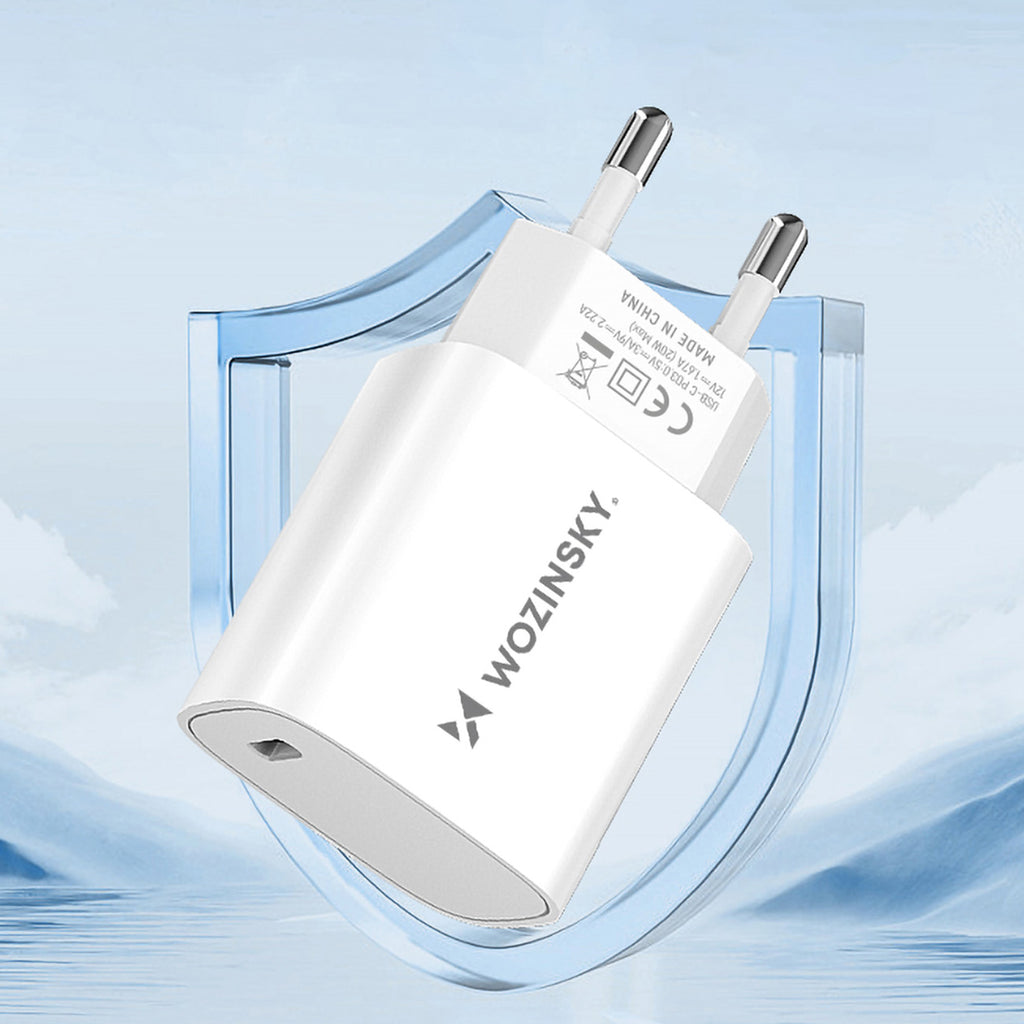 Wozinsky WGWCCW 20W USB-C sieninis įkroviklis, baltas