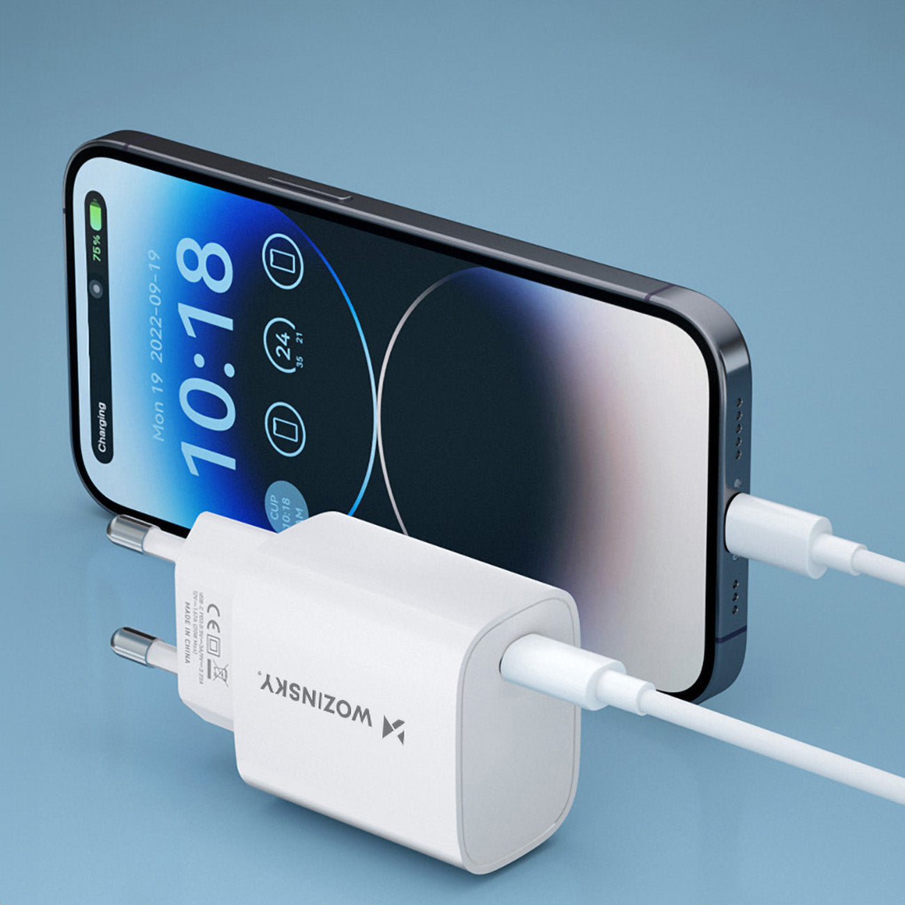 Wozinsky WGWCCW 20W USB-C sieninis įkroviklis, baltas
