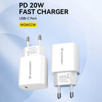 Wozinsky WGWCCW 20W USB-C sieninis įkroviklis, baltas
