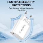 Wozinsky WGWCCW 20W USB-C sieninis įkroviklis, baltas
