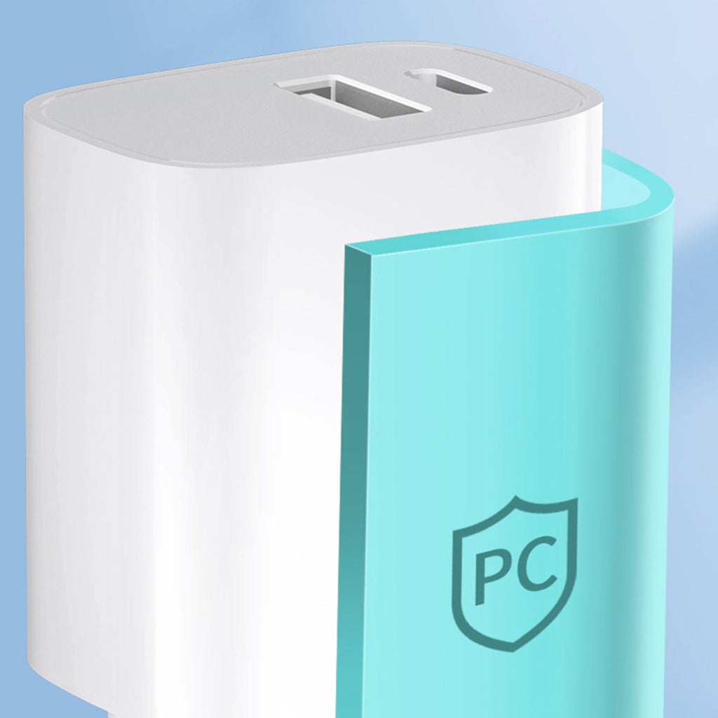 Wozinsky WGWCW USB-A USB-C 20W sieninis įkroviklis, baltas