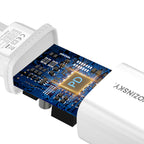 Wozinsky WGWCW USB-A USB-C 20W sieninis įkroviklis, baltas