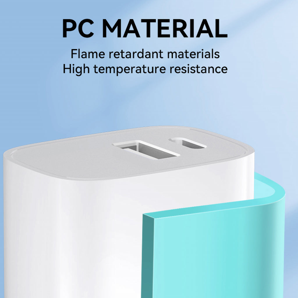 Wozinsky WGWCW USB-A USB-C 20W sieninis įkroviklis, baltas