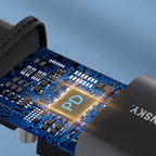 Wozinsky WGWCB USB-A USB-C 20W sieninis įkroviklis, juodas