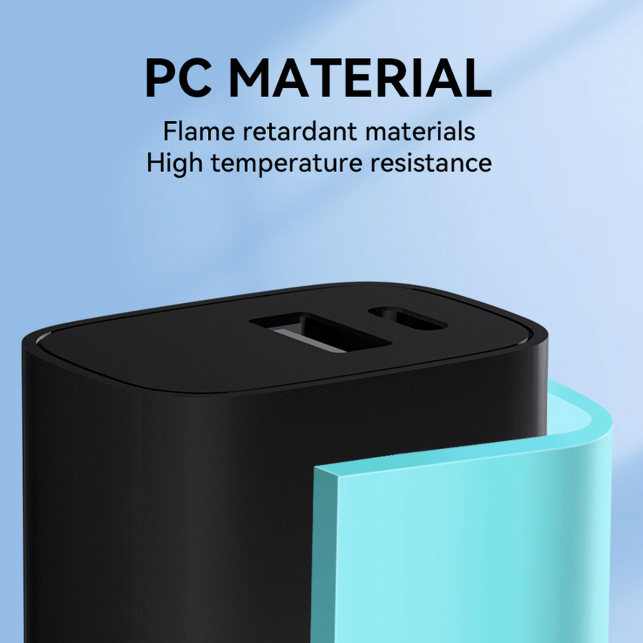 Wozinsky WGWCB USB-A USB-C 20W sieninis įkroviklis, juodas