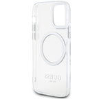Guess Metal Outline MagSafe dėklas iPhone 12/12 Pro – sidabrinis -- iPhone 12