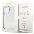 Guess Metal Outline MagSafe dėklas iPhone 12/12 Pro – sidabrinis -- iPhone 12