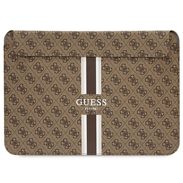 Guess 4G Printed Stripes dėklas 14" nešiojamam kompiuteriui - rudas -- Laptop Bags