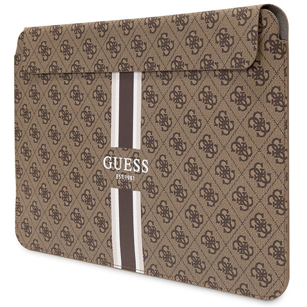 Guess 4G Printed Stripes dėklas 14" nešiojamam kompiuteriui - rudas -- Laptop Bags