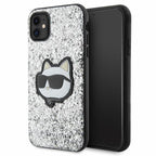 Karl Lagerfeld dėklas iPhone 11/XR – sidabrinis su blizgučiais -- iPhone 11