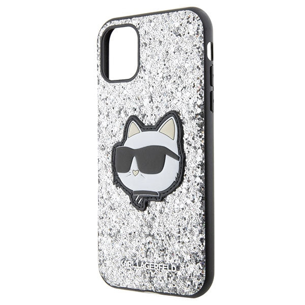 Karl Lagerfeld dėklas iPhone 11/XR – sidabrinis su blizgučiais -- iPhone 11