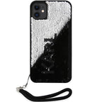 Karl Lagerfeld blizgučių dėklas iPhone 11/XR – juodas/sidabrinis -- iPhone 11
