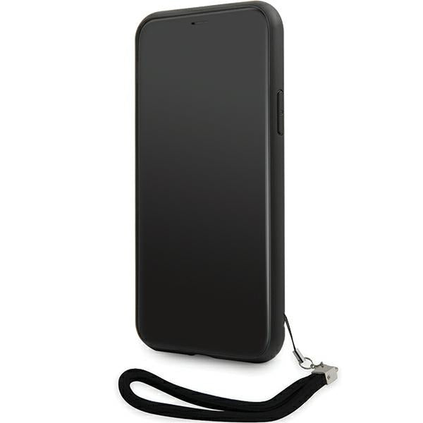 Karl Lagerfeld blizgučių dėklas iPhone 11/XR – juodas/sidabrinis -- iPhone 11