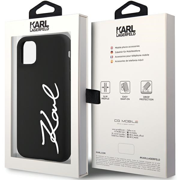 Karl Lagerfeld silikoninis dėklas iPhone 11 / XR – juodas -- iPhone 11