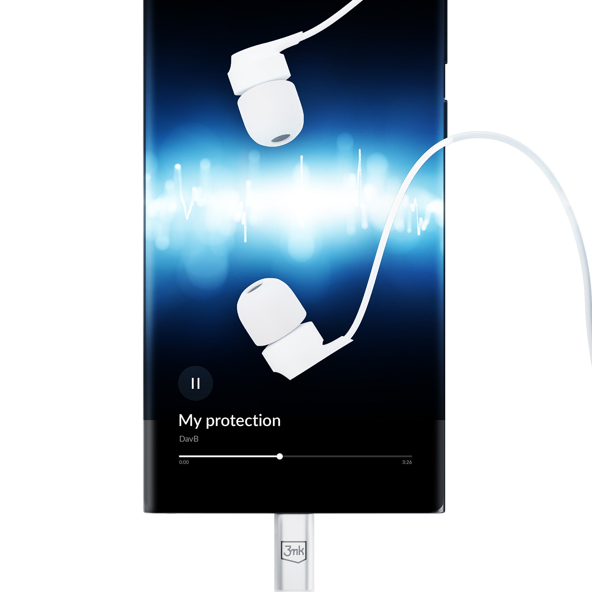 USB-C 3mk laidinės ausinės – baltos -- Cell phone cases and covers