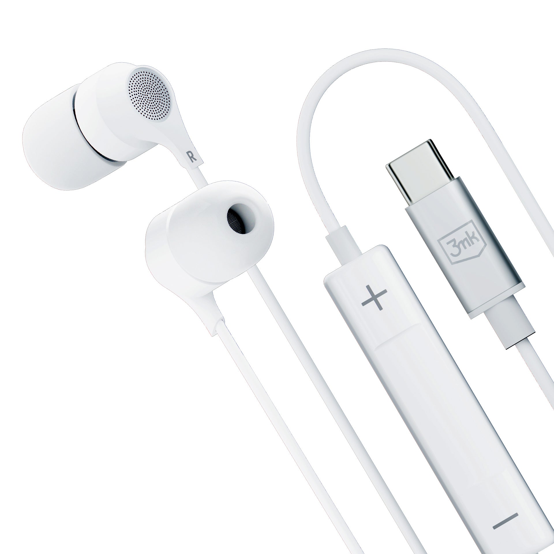 USB-C 3mk laidinės ausinės – baltos -- Cell phone cases and covers