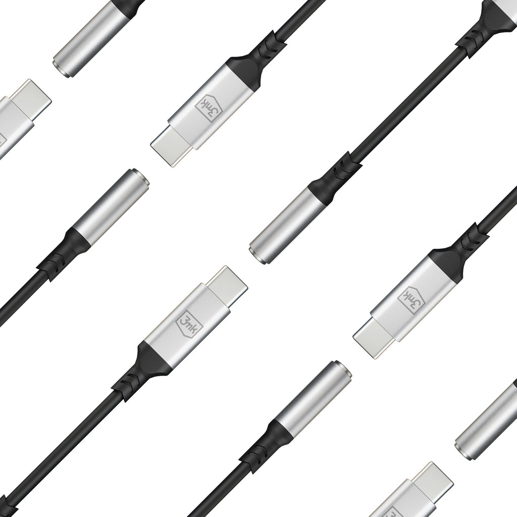 3mk USB-C adapteris – 3,5 mm mini lizdas – sidabrinis -- Cell phone cases and covers