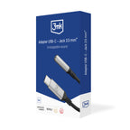 3mk USB-C adapteris – 3,5 mm mini lizdas – sidabrinis -- Cell phone cases and covers