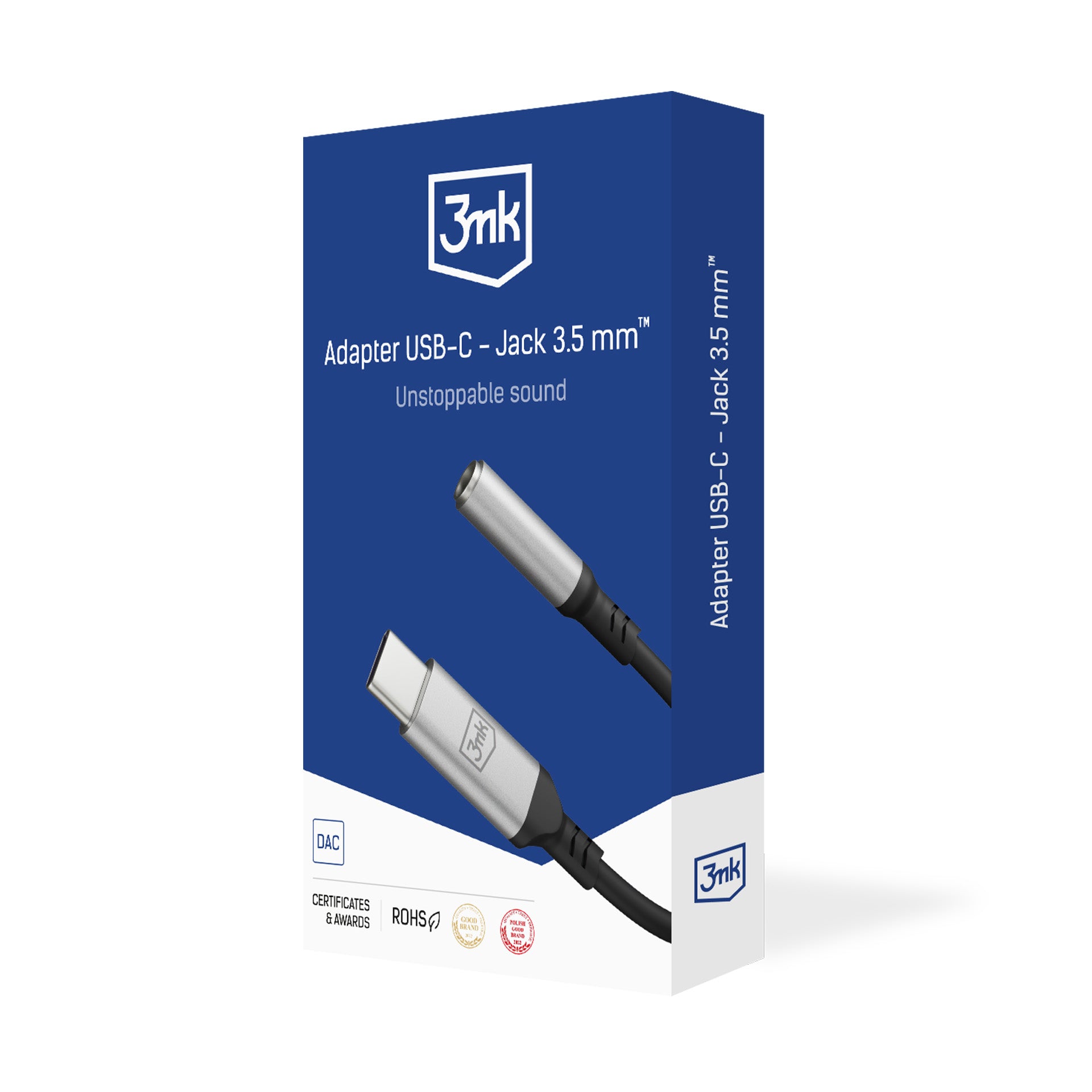3mk USB-C adapteris – 3,5 mm mini lizdas – sidabrinis -- Cell phone cases and covers
