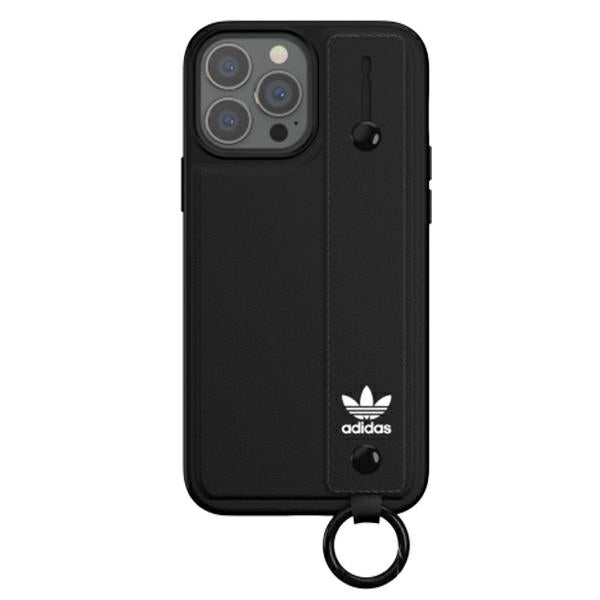 Adidas Originals dėklas iPhone 13 Pro Max su rankos dirželiu – juodas