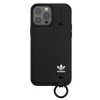 Adidas Originals dėklas iPhone 13 Pro Max su rankos dirželiu – juodas
