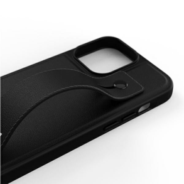 Adidas Originals dėklas iPhone 13 Pro Max su rankos dirželiu – juodas