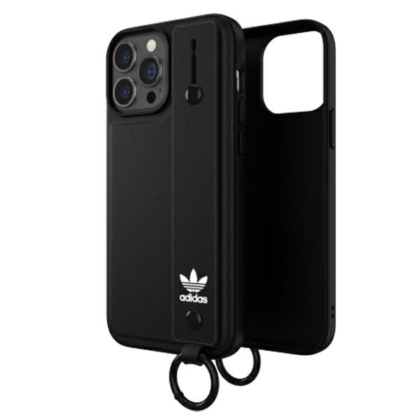 Adidas Originals dėklas iPhone 13 Pro Max su rankos dirželiu – juodas