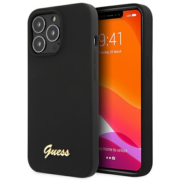 Guess silikoninis dėklas iPhone 13 Pro Max – juodas