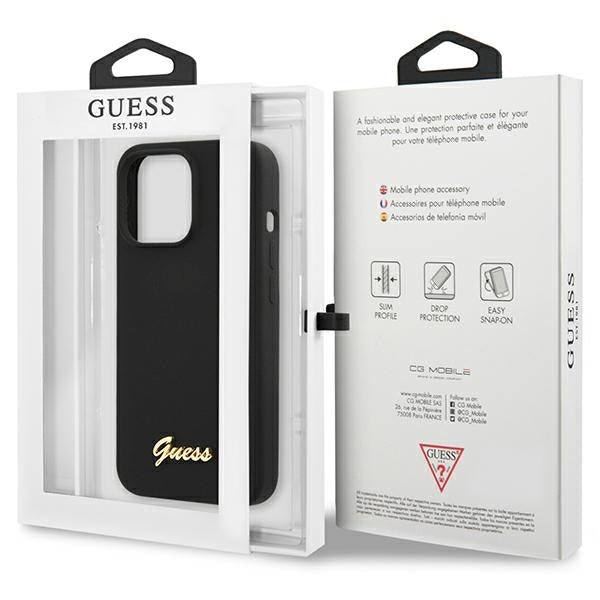 Guess silikoninis dėklas iPhone 13 Pro Max – juodas