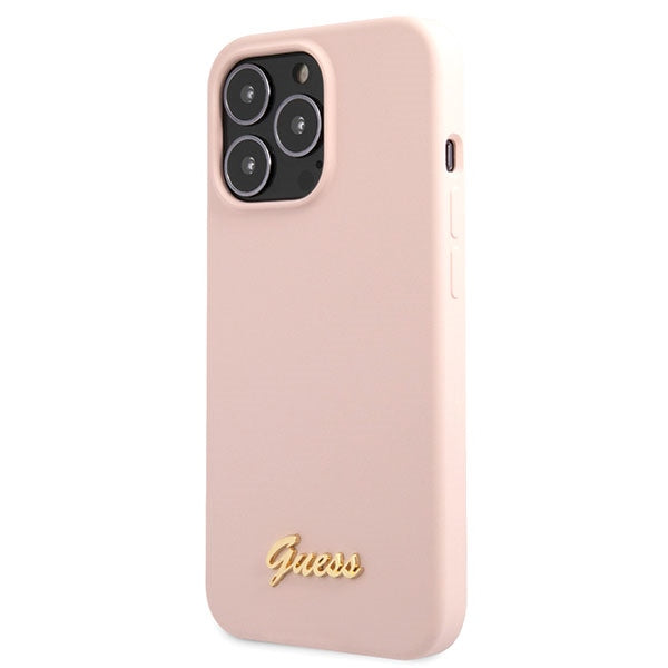 Guess silikoninis dėklas iPhone 13 Pro Max – šviesiai rožinis -- iPhone 13 Pro Max