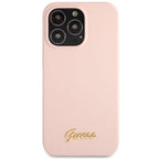 Guess silikoninis dėklas iPhone 13 Pro Max – šviesiai rožinis -- iPhone 13 Pro Max