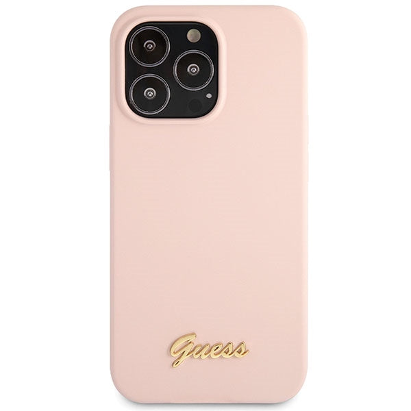 Guess silikoninis dėklas iPhone 13 Pro Max – šviesiai rožinis -- iPhone 13 Pro Max