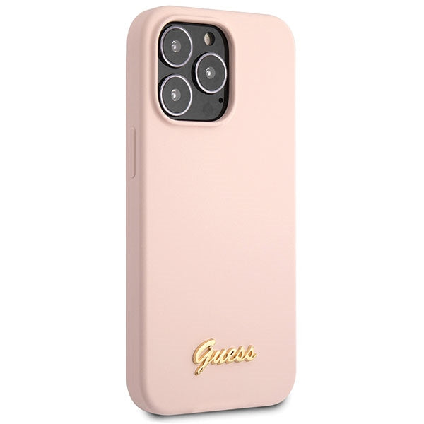 Guess silikoninis dėklas iPhone 13 Pro Max – šviesiai rožinis -- iPhone 13 Pro Max