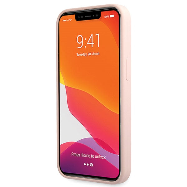 Guess silikoninis dėklas iPhone 13 Pro Max – šviesiai rožinis -- iPhone 13 Pro Max