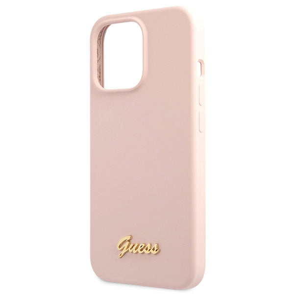 Guess silikoninis dėklas iPhone 13 Pro Max – šviesiai rožinis -- iPhone 13 Pro Max