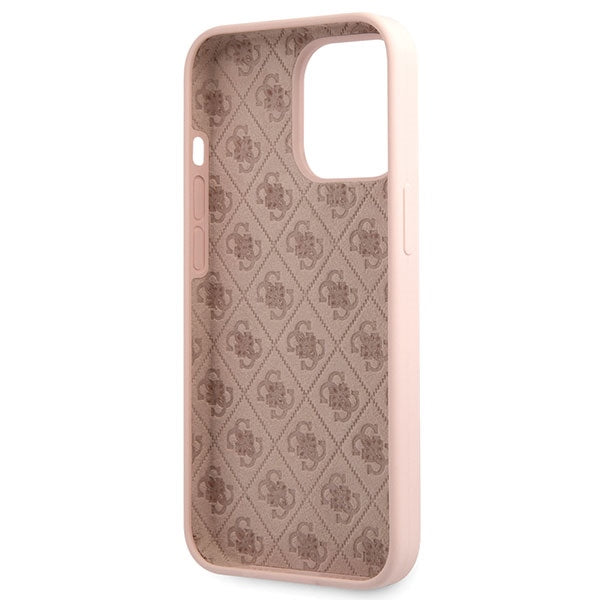 Guess silikoninis dėklas iPhone 13 Pro Max – šviesiai rožinis -- iPhone 13 Pro Max