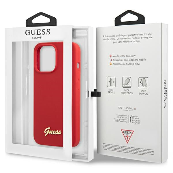Guess silikoninis dėklas iPhone 13 Pro Max – raudonas