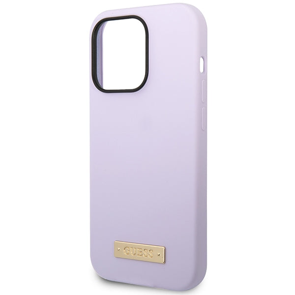 Guess MagSafe dėklas iPhone 14 Pro – violetinis
