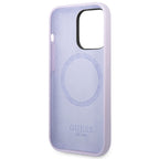 Guess MagSafe dėklas iPhone 14 Pro – violetinis